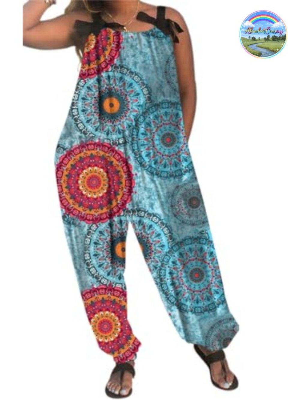 Womens Plus Size Spaghetti Strap Wide Leg Jumpsuit Romper Sleeveless